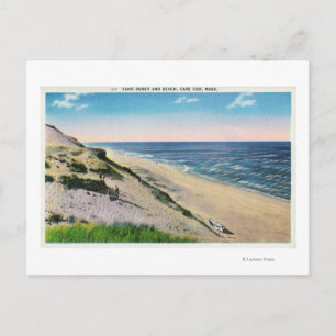 Uitzicht van Sand Dunes en het strand Briefkaart