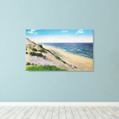 Uitzicht van Sand Dunes en het strand Canvas Afdruk (Insitu (Houten vloer))