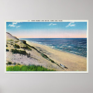 Uitzicht van Sand Dunes en het strand Poster