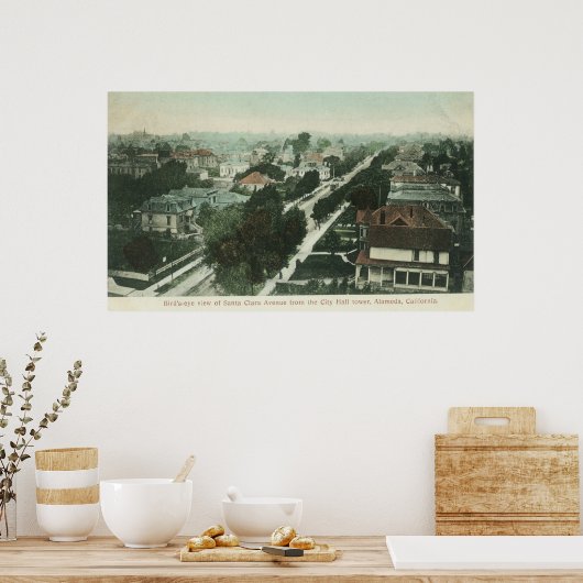 Uitzicht van Santa Clara AveAlameda, CA Poster (Keuken)