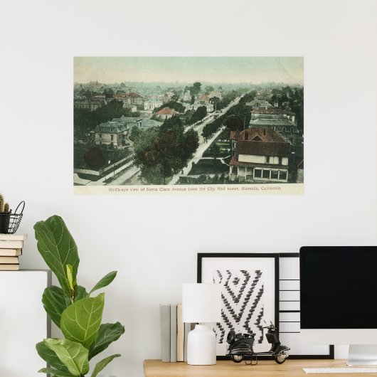Uitzicht van Santa Clara AveAlameda, CA Poster (Thuiskantoor)
