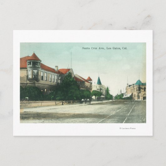Uitzicht van Santa Cruz AvenueLos Gatos, CA Briefkaart (Voorkant)