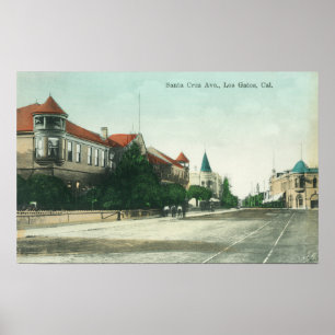 Uitzicht van Santa Cruz AvenueLos Gatos, CA Poster