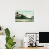 Uitzicht van Santa Cruz AvenueLos Gatos, CA Poster (Thuiskantoor)