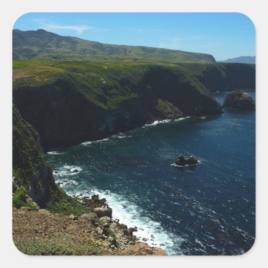 Uitzicht van Santa Cruz op de Kanaaleilanden Vierkante Sticker (Voorkant)