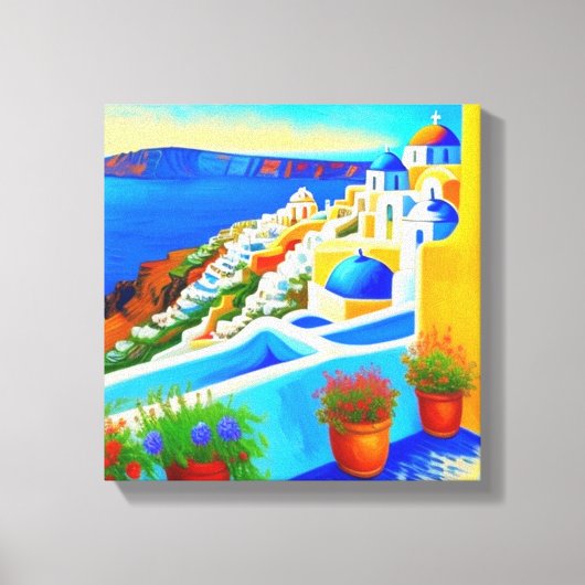Uitzicht van Santorini Canvas Afdruk (Voorkant)