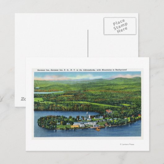 Uitzicht van Saranac Inn Briefkaart (Voorkant / Achterkant)
