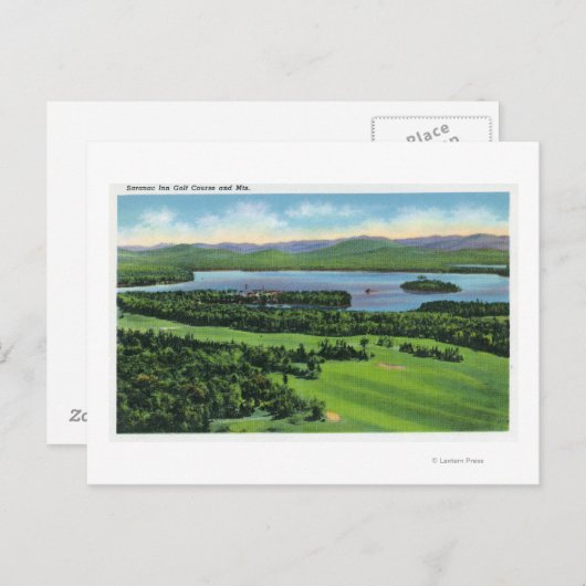 Uitzicht van Saranac Inn Golf Course & Briefkaart (Voorkant / Achterkant)
