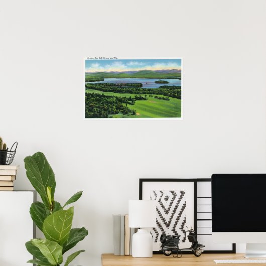 Uitzicht van Saranac Inn Golf Course & Poster (Thuiskantoor)