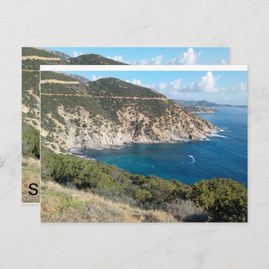 Uitzicht van Sardinië panoramisch Briefkaart (Voorkant / Achterkant)