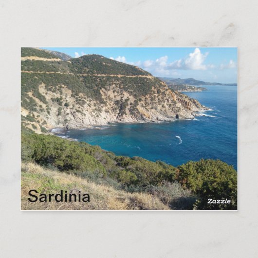 Uitzicht van Sardinië panoramisch Briefkaart (Achterkant)