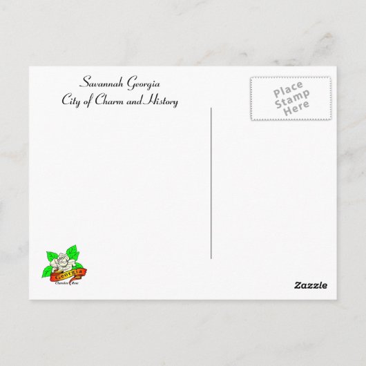 Uitzicht van Savannah Georgia Briefkaart (Achterkant)