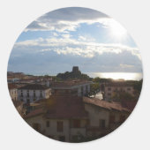 Uitzicht van Scalea Ronde Sticker (Voorkant)