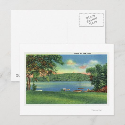 Uitzicht van Scargo Hill en Tower Briefkaart (Voorkant / Achterkant)