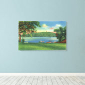 Uitzicht van Scargo Hill en Tower Canvas Afdruk (Insitu (Houten vloer))