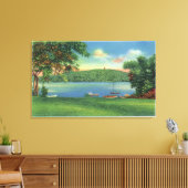 Uitzicht van Scargo Hill en Tower Canvas Afdruk (Insitu (Woonkamer))
