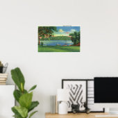 Uitzicht van Scargo Hill en Tower Poster (Thuiskantoor)