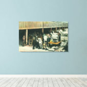 Uitzicht van scheepsbemanningen canvas afdruk (Insitu (Houten vloer))