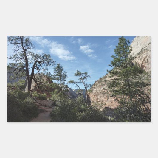 Uitzicht van Scout Lookout in Zion National Park Rechthoekige Sticker (Voorkant)