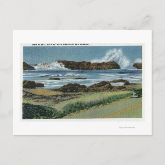 Uitzicht van Seal Rock tussen Waldport en Briefkaart (Voorkant)