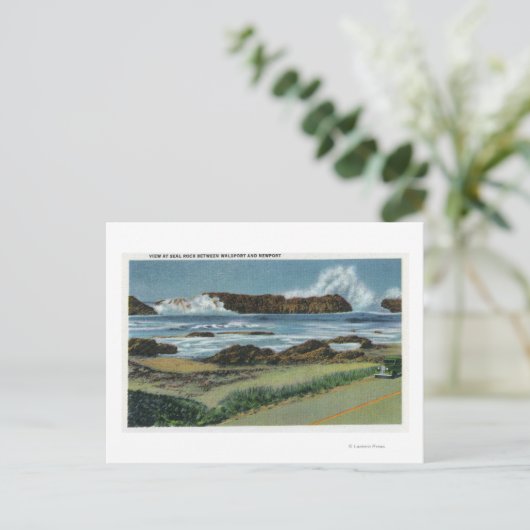 Uitzicht van Seal Rock tussen Waldport en Briefkaart (Staand voorkant)