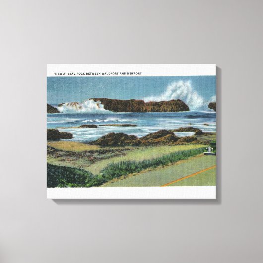 Uitzicht van Seal Rock tussen Waldport en Canvas Afdruk (Voorkant)