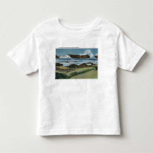 Uitzicht van Seal Rock tussen Waldport en Kinder Shirts (Voorkant)
