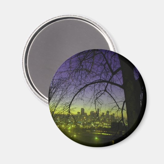 Uitzicht van Seattle bij zonsopgang Magneet (Voorkant / Achterkant)