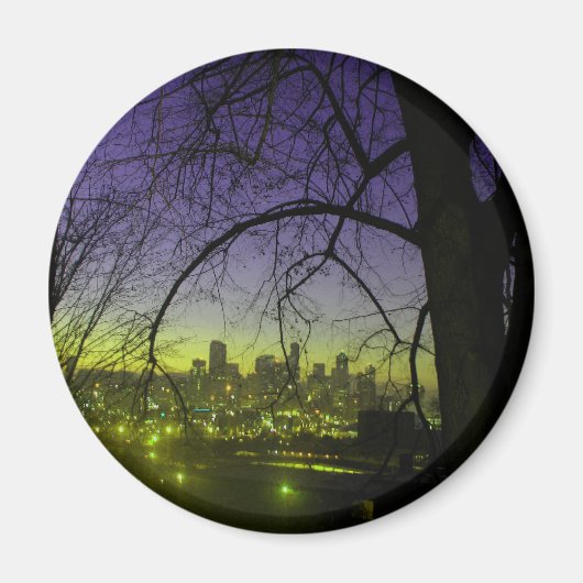 Uitzicht van Seattle bij zonsopgang Magneet (Voorkant)