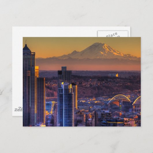 Uitzicht van Seattle in het centrum van het footba Briefkaart (Voorkant / Achterkant)