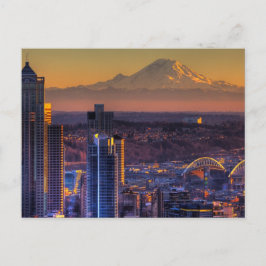 Uitzicht van Seattle in het centrum van het footba Briefkaart