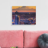 Uitzicht van Seattle in het centrum van het footba Canvas Afdruk (Insitu (Woonkamer))