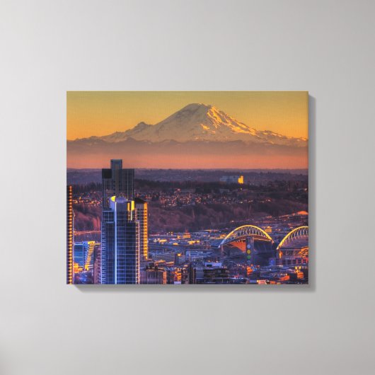 Uitzicht van Seattle in het centrum van het footba Canvas Afdruk (Voorkant)