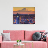 Uitzicht van Seattle in het centrum van het footba Canvas Afdruk (Insitu (Woonkamer))