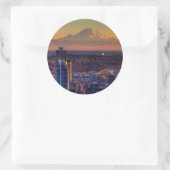 Uitzicht van Seattle in het centrum van het footba Ronde Sticker (Tas)