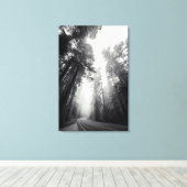 Uitzicht van Sequoia-bomen in de bosbouw Canvas Afdruk (Insitu (Houten vloer))