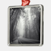 Uitzicht van Sequoia-bomen in de bosbouw Metalen Ornament (Links)