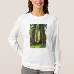 Uitzicht van sequoiwten bij Big Tree Grove T-shirt