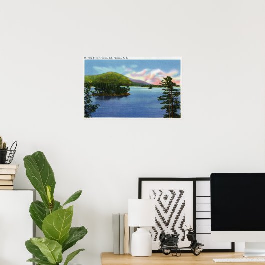 Uitzicht van Shelving Rock Mountain Poster (Thuiskantoor)