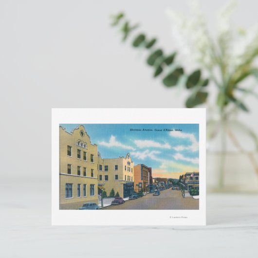 Uitzicht van Sherman AvenueCoeur d'Alene, ID Briefkaart (Staand voorkant)
