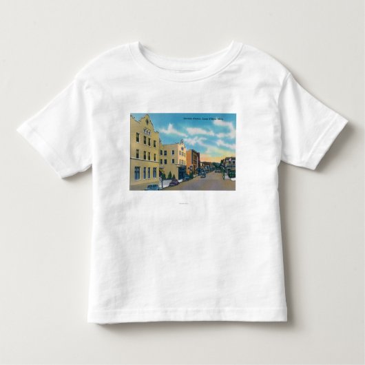 Uitzicht van Sherman AvenueCoeur d'Alene, ID Kinder Shirts (Voorkant)