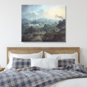 Uitzicht van Shrewsbury over de Severn Canvas Afdruk (Insitu (Slaapkamer))