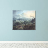 Uitzicht van Shrewsbury over de Severn Canvas Afdruk (Insitu (Houten vloer))