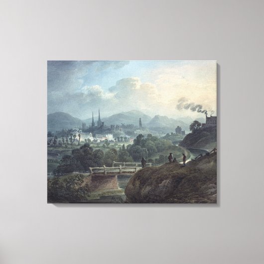 Uitzicht van Shrewsbury over de Severn Canvas Afdruk (Voorkant)