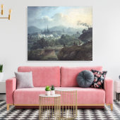 Uitzicht van Shrewsbury over de Severn Canvas Afdruk (Insitu (Woonkamer))
