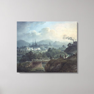 Uitzicht van Shrewsbury over de Severn Canvas Afdruk
