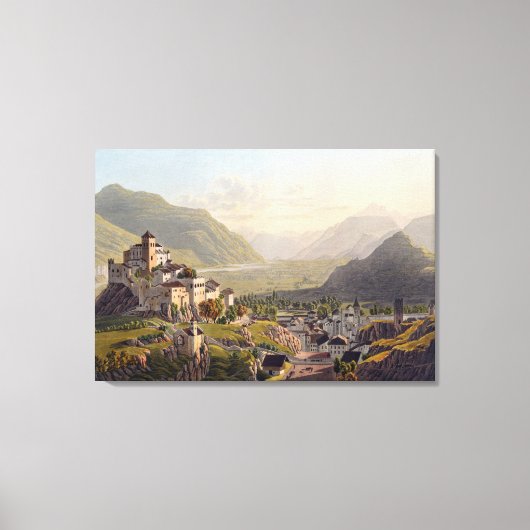Uitzicht van Sion, illustratie uit 'Voyage Pittore Canvas Afdruk (Voorkant)