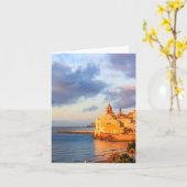 Uitzicht van Sitges, Spanje koesteren in de vroege Kaart (Gele Bloem)