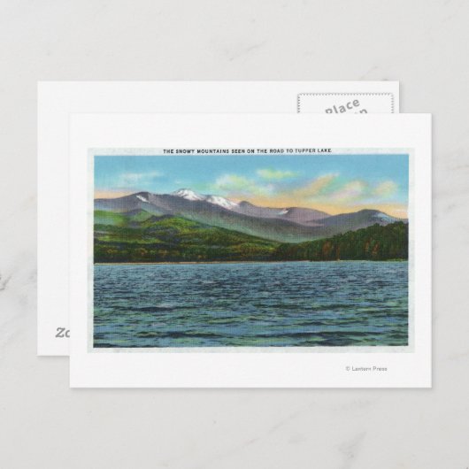 Uitzicht van Snowy Mts van de Tupper Lake Road Briefkaart (Voorkant / Achterkant)