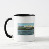 Uitzicht van Snowy Mts van de Tupper Lake Road Mok (Links)